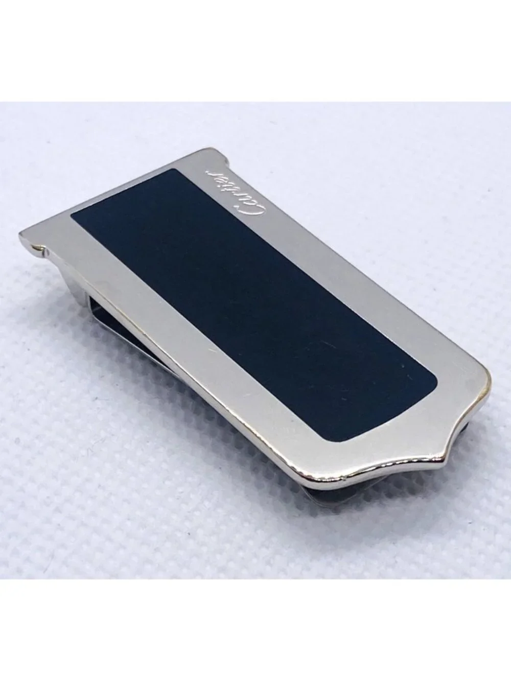 Cartier Stainless Steel Black Lacquer Money Clip